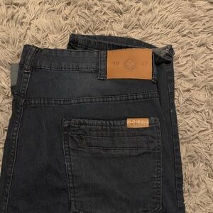 LRG Black Denim Jeans with Leather Patch